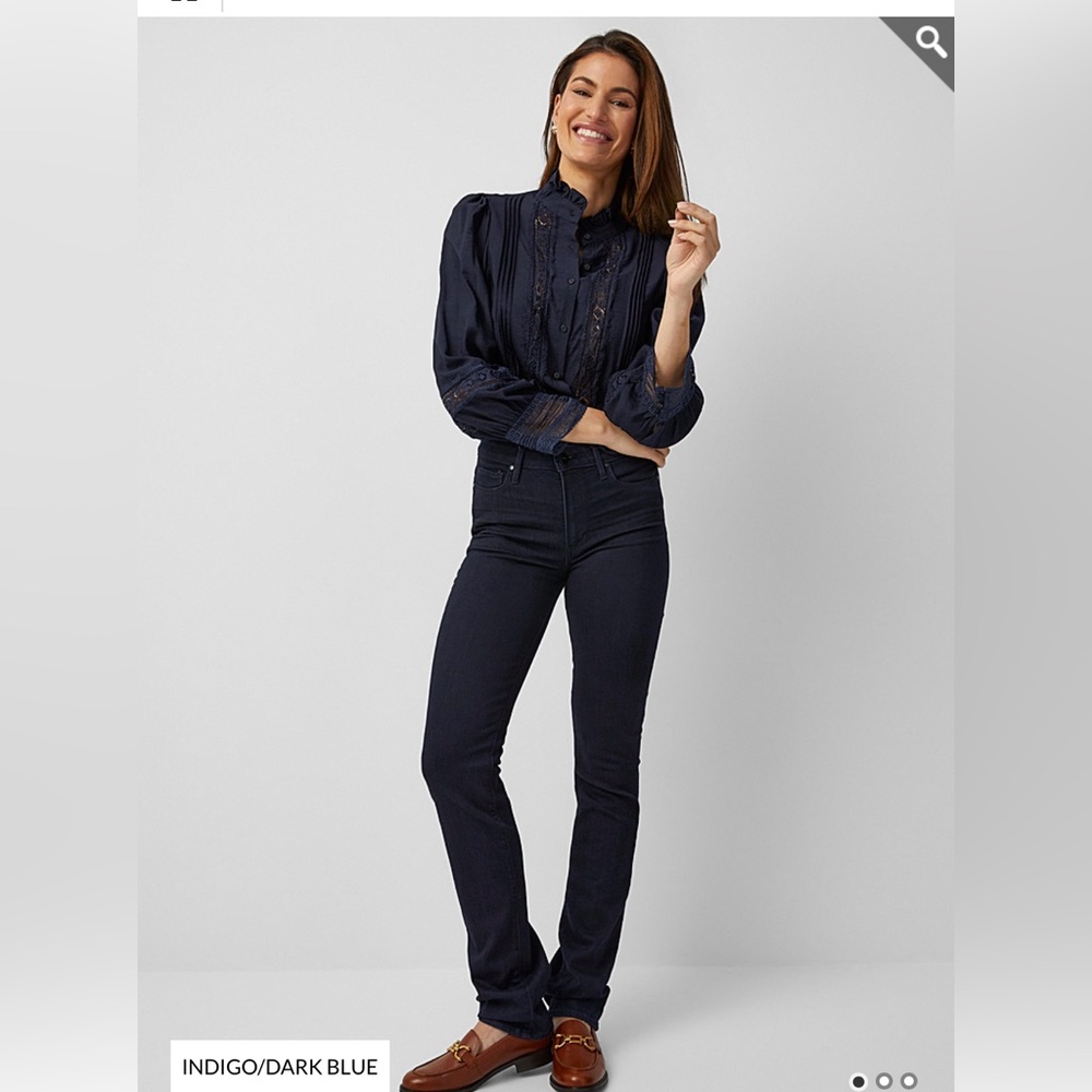 PAIGE Hoxton slim straight mid rise 33. EUC